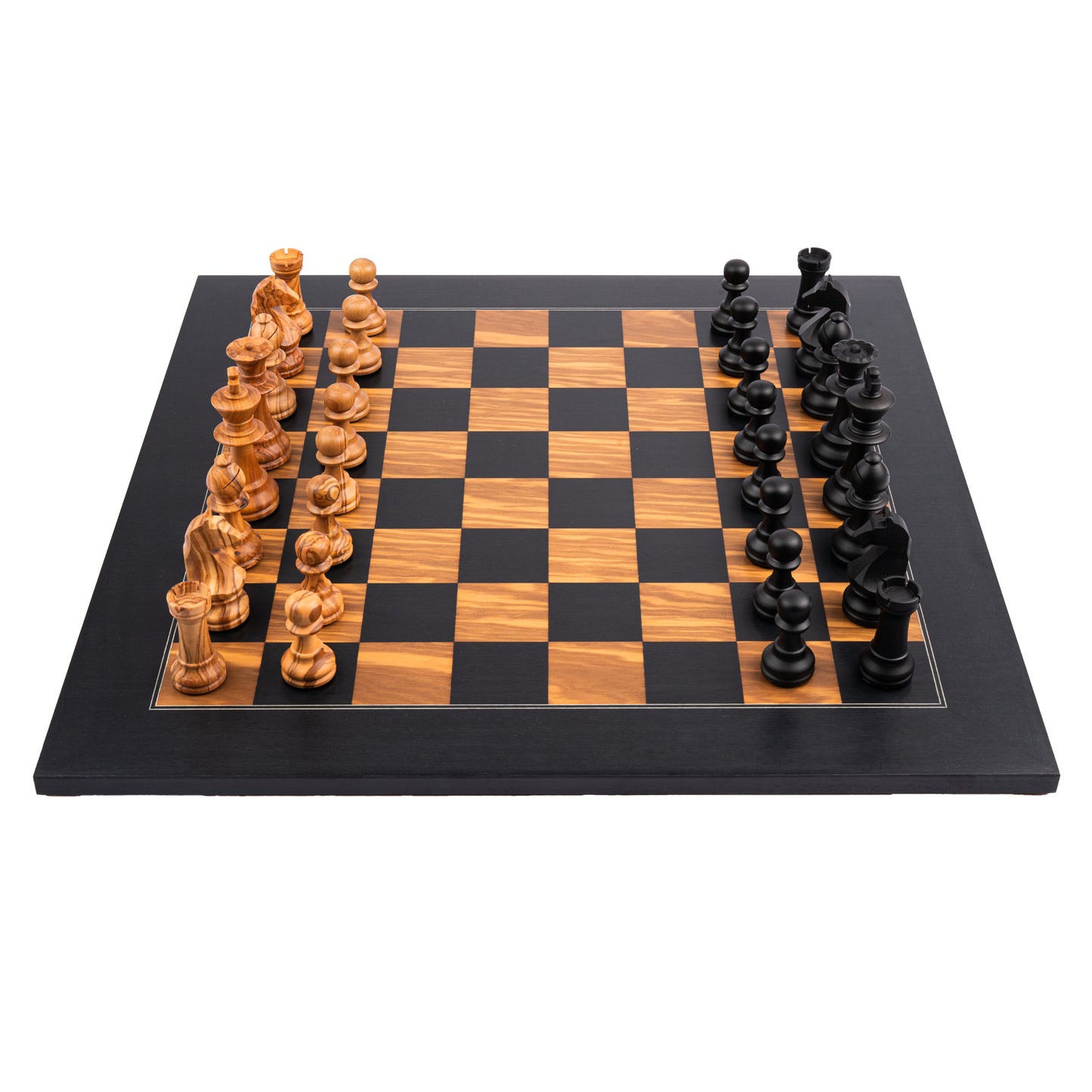 Ferrer Deluxe Olive Black Chess Set
