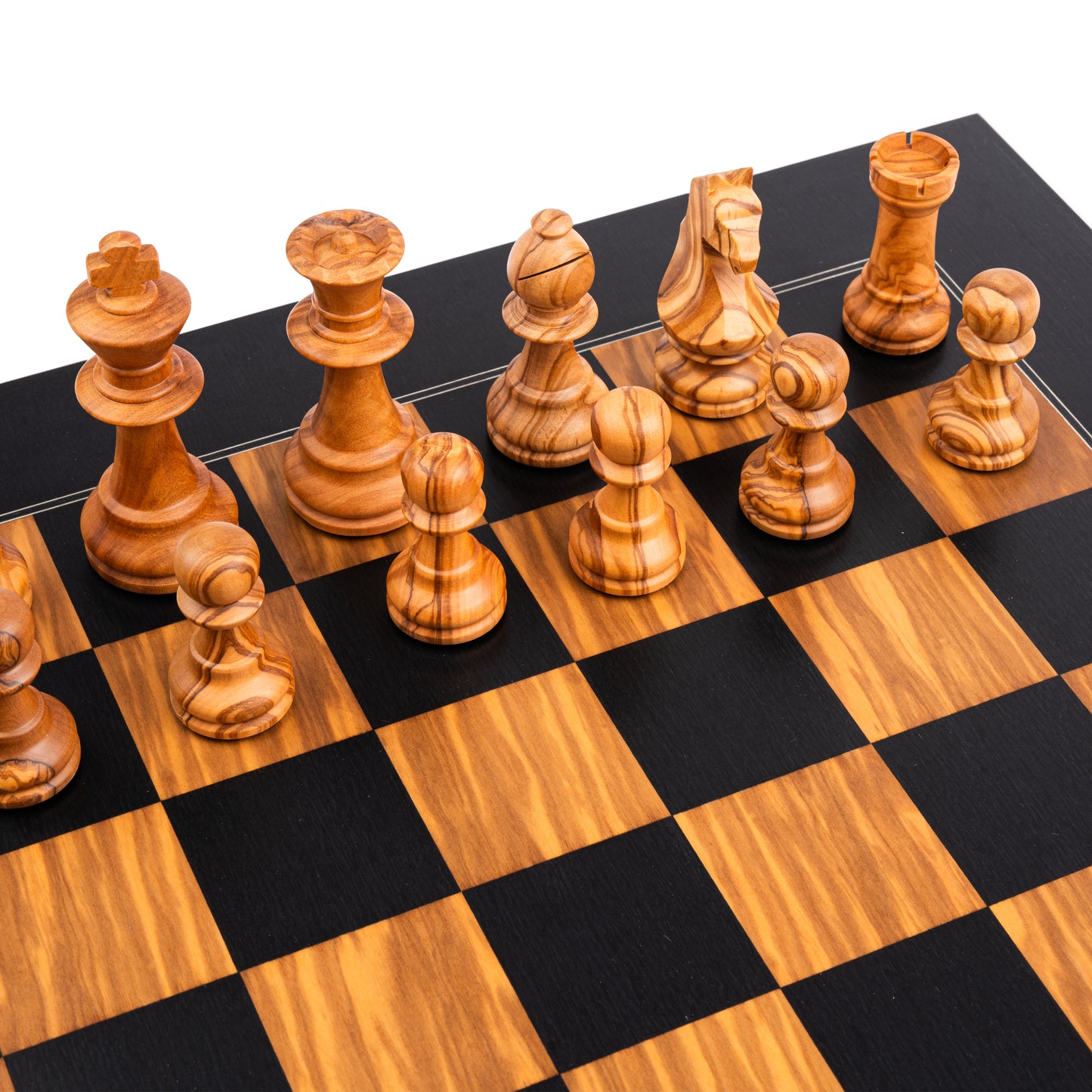 Ferrer Deluxe Olive Black Chess Set