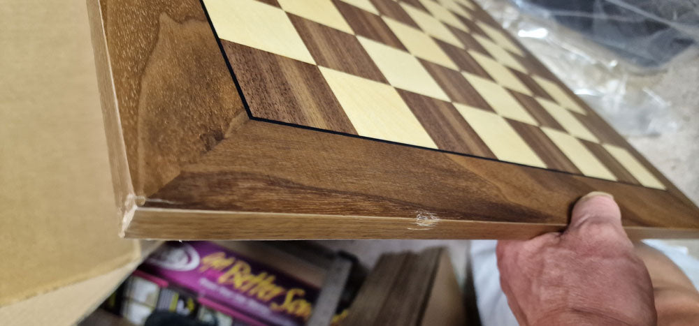 DGT Walnut Chess Board (Slight Corner Damage)