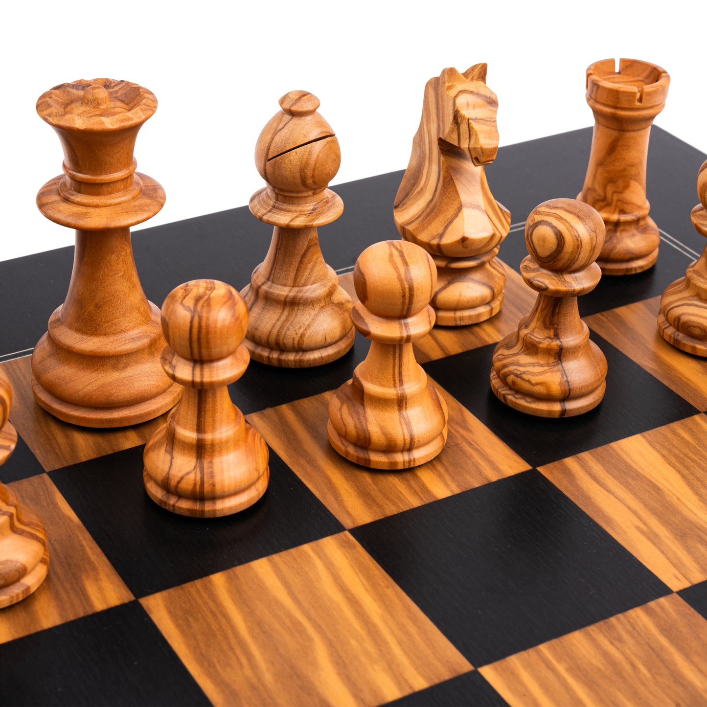 Ferrer Deluxe Olive Black Chess Set