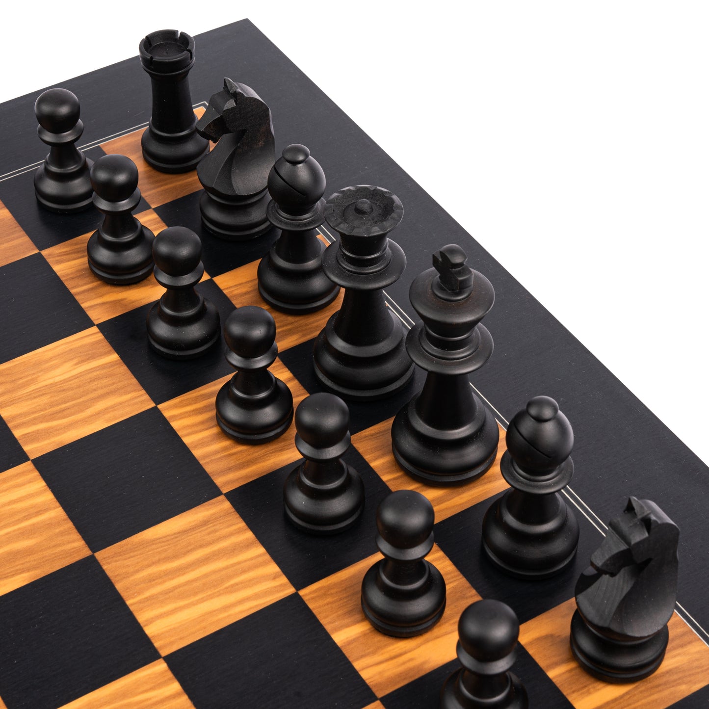 Ferrer Deluxe Olive Black Chess Set