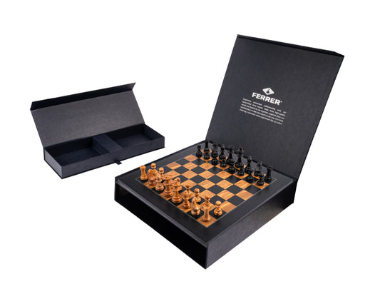 Ferrer Deluxe Olive Black Chess Set