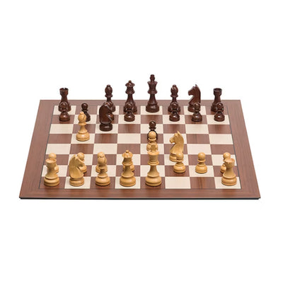Smartboard without Indices an elegant wood effect plastic chessboard with two-tone checkers in dark brown and light beige